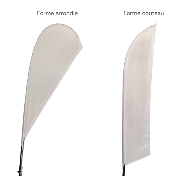 Drapeau publicitaire oriflamme formes