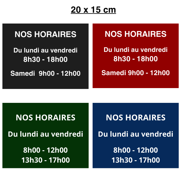 PFISIPHO plaque horaires ouverture gravee Alu personnalise 1