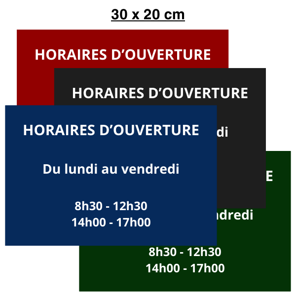 PFISIPHO plaque horaires ouverture gravee Alu personnalise 2