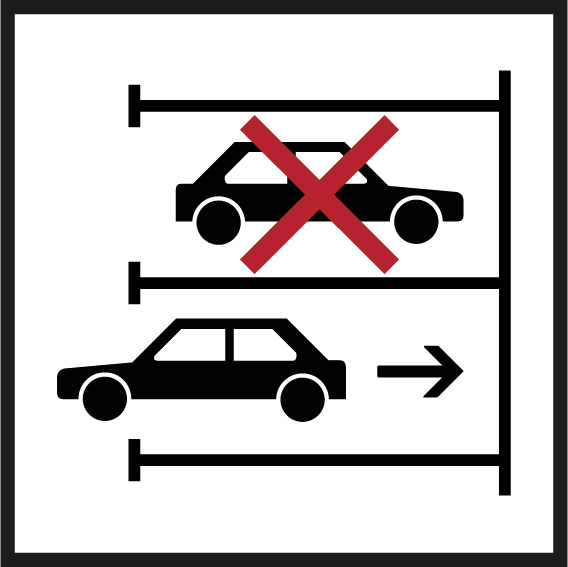 Parking marche arriere 2 carre blanc