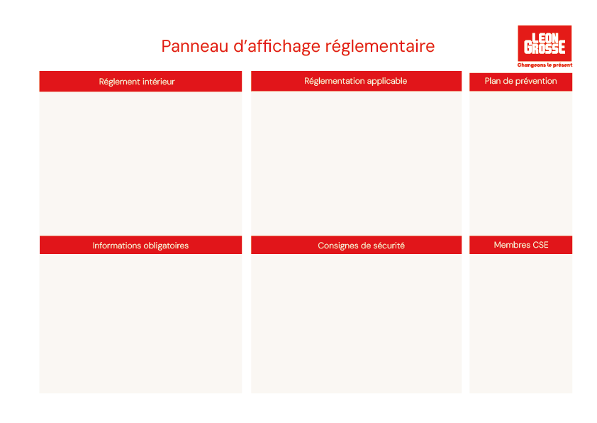 Panneau affichage reglementaire