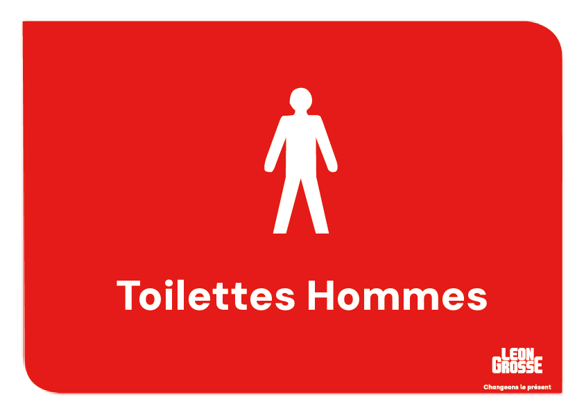 Plaque Toilettes Hommes Léon Grosse