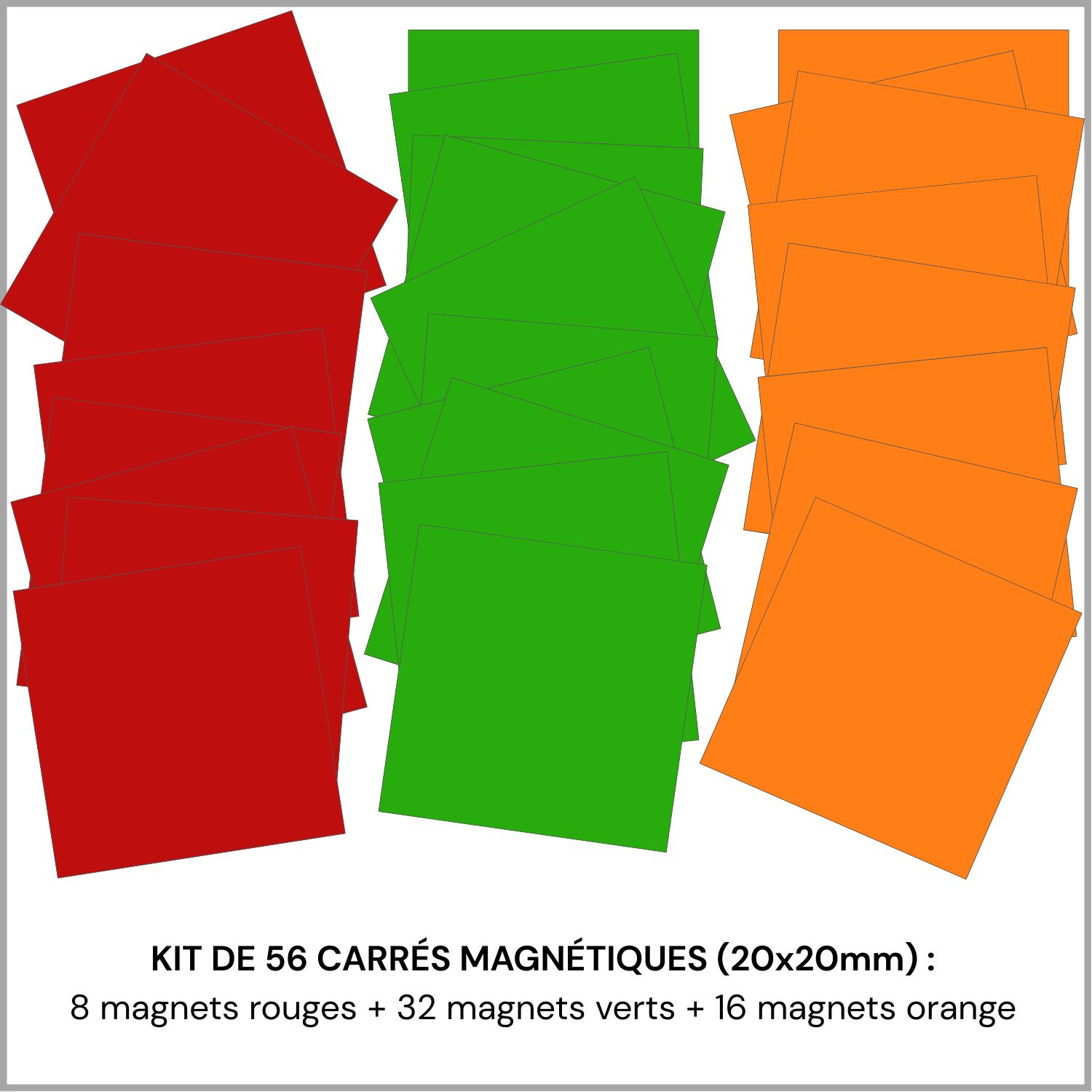 Kit 56 carres magnetiques couleurs